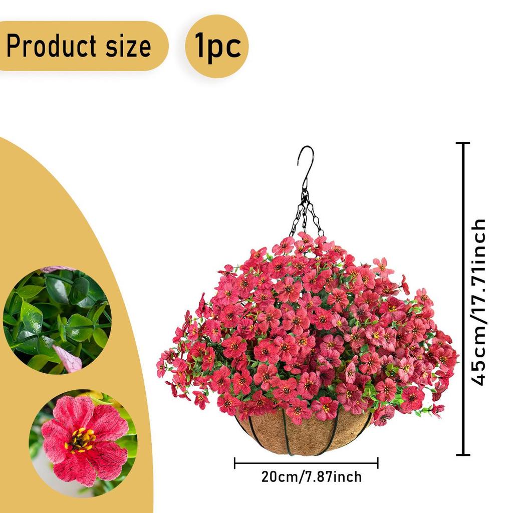 Spring Violet Eucalyptus Hanging Basket Pendant for Home Decoration