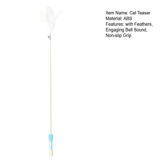 Cat Feather Wand Toy Interactive Cat Teaser with Feathers Bells Cat Teaser Wand