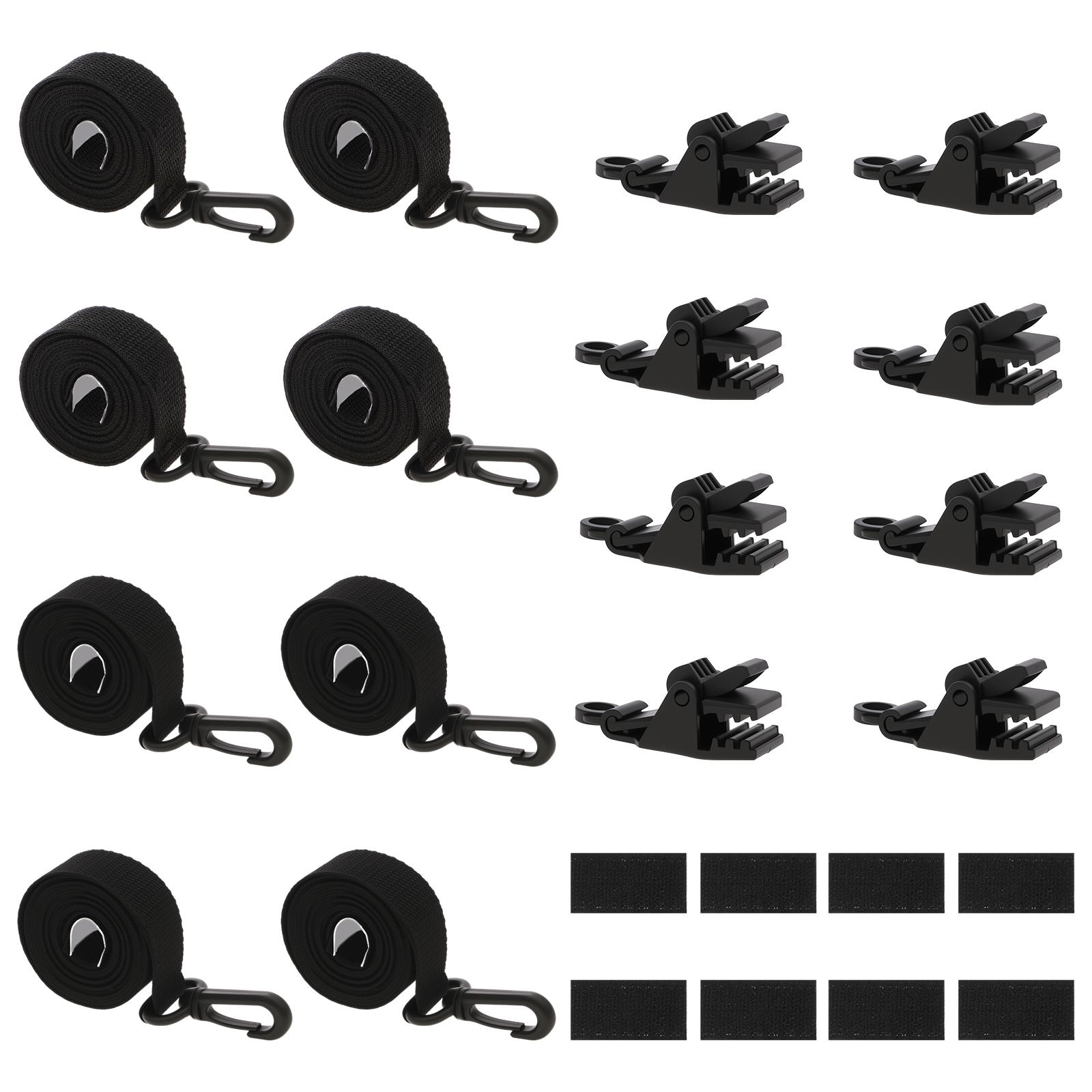 

8Pcs Pool Solar Cover Reel Strap Attachment Kit Reel Fastening Set Strong Grip Ground Swimming Blanket 8 Strap/Hook/Clip