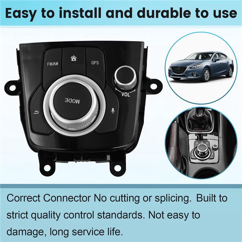 AB12-Auto-Mittelkonsolen-Steuerschalter Navigationsflächenrahmen Konsolen-Controller-Knopf für Mazda 3 Axela 2014-2019 BHN1-66-CM0C