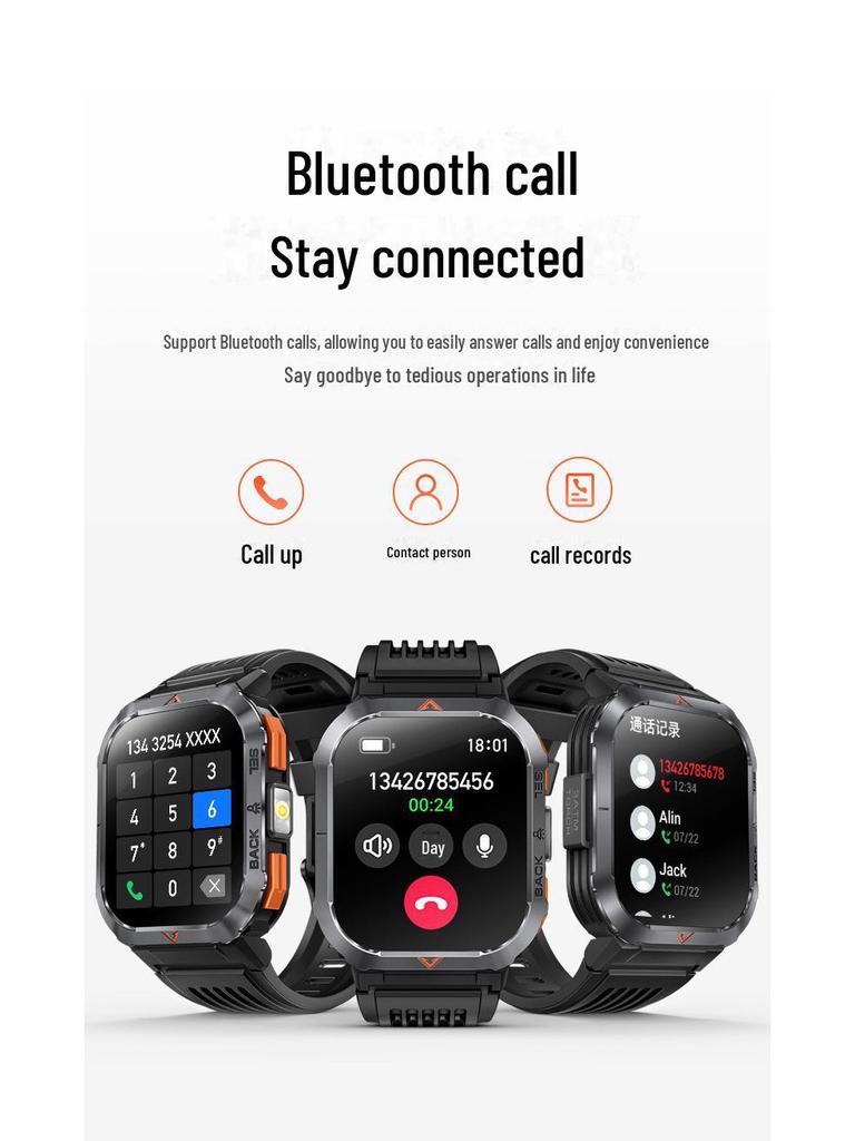 Cross-Border Outdoor Smart Sports Watch S50 - Bluetooth Calls, Compass, 30m Waterproof