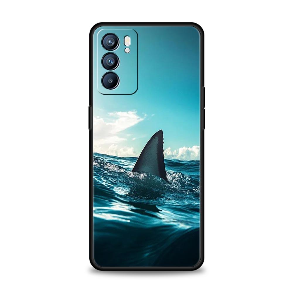 Shark Phone Case For Oppo A54 A53 A52 A15 A95 A16 A78 A79 A80 A98 4G Find X5 X6 Reno10 12 13 F Pro 5G Cover