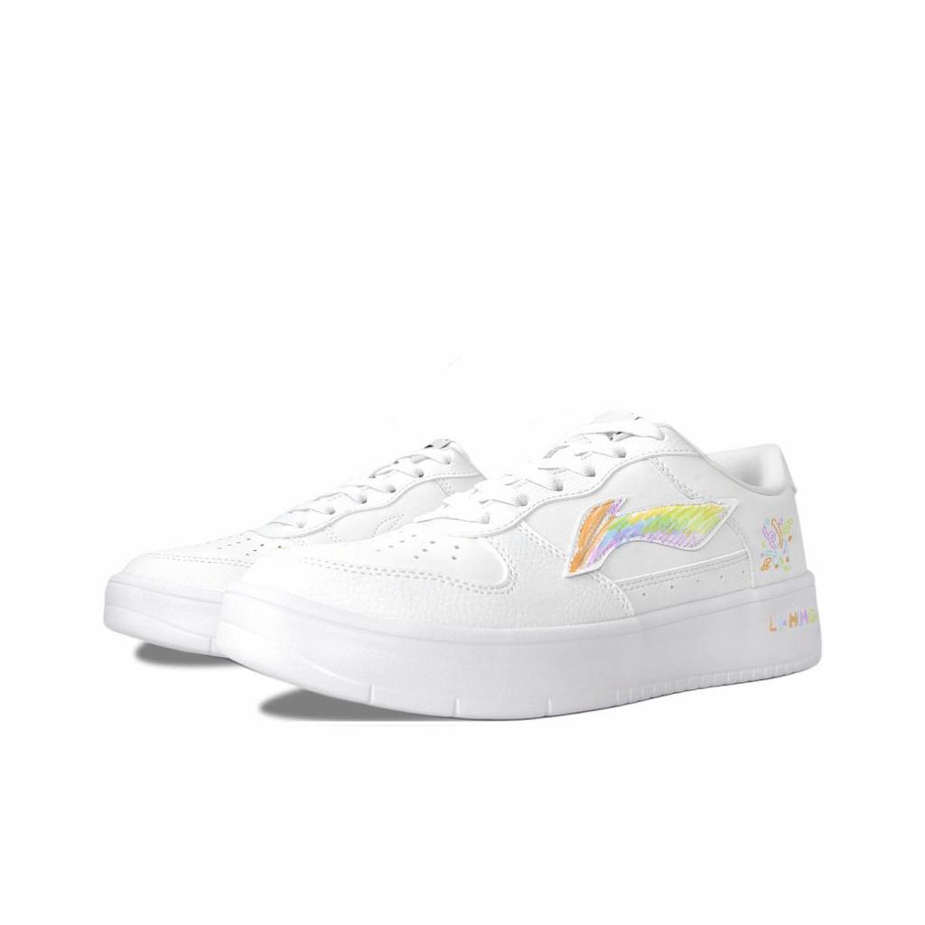Li Ning Floating Boat Painted Cloud Wanderer, Moon's Dawn Synthetikleder Niedrige Skateboard-Schuhe Unisex AGCS420-6(Team2095-)
