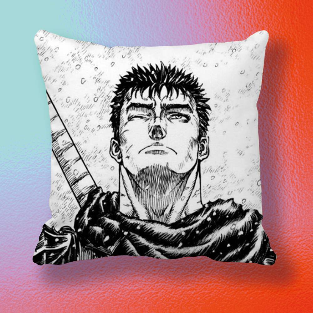 Anime BBerserkS  Doublesided printed pillow cover Solid color minimalist pillowcase fits all bedroom styles