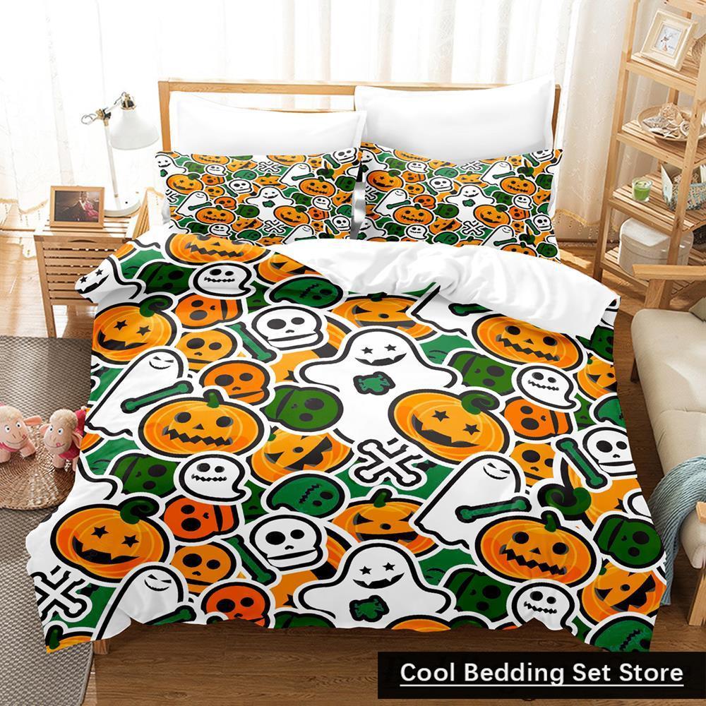 New Halloween Flying Vampire Bedding Set Single Twin Full Queen King Size Bed Set Adult Kid Bedroom Duvetcover Sets Anime Bat