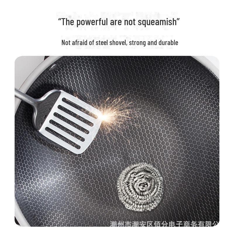 Sartén antiadherente de acero inoxidable 410 con diseño de panal