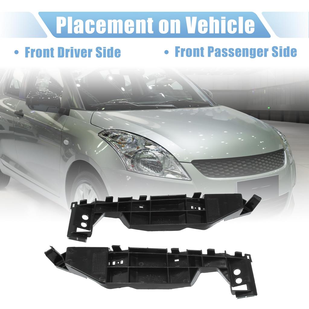 X AUTOHAUX Left and Right Side Front Bumper Mounting Support Brackets (Part Numbers 71732-63J00/71731-63J00) for Suzuki Swift (2005-2011), 1 Pair