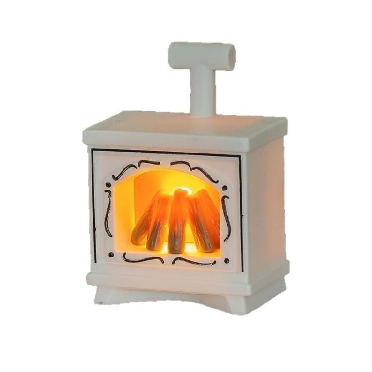 Interactive Miniature Fireplaces LED Light with Realistic Flame Safe for Children Pretend Play Doll House Scene Decoration