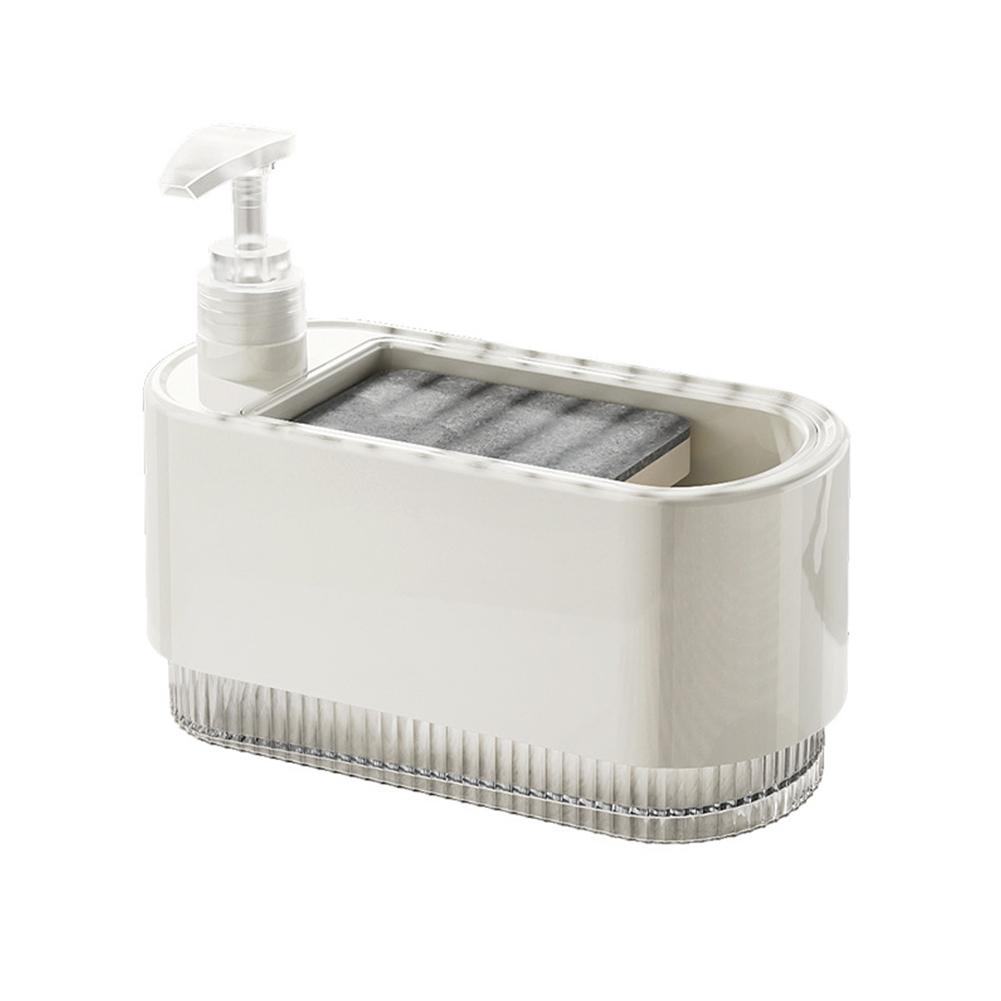 

Hand Soap Dispenser with Sponge Holder 2 in 1 Hand and Dish Soap Dispenser Non Slip Detergent Dispenser for Counter Organization білий