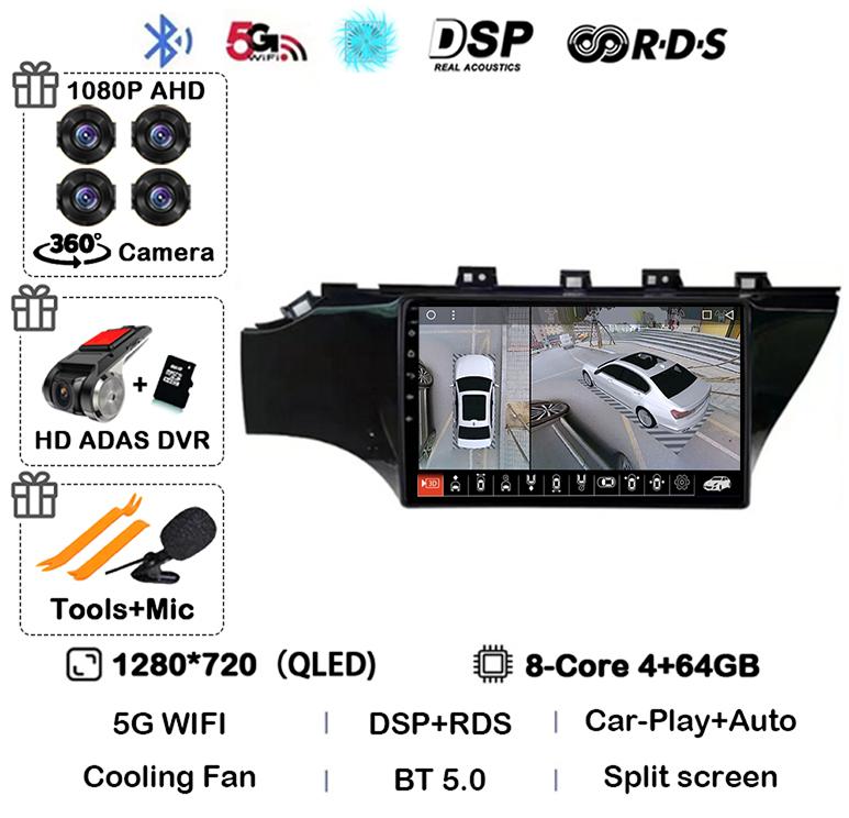 Android 14 Carplay For KIA RIO 4 IV FB X-line 3 2011- 2016 2017 2018 2020 2021 Car Radio Multimedia Player GPS Navigation Stereo