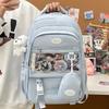 The Pain Bag of the Japanese Bar Ins Style Large Capacity School Bag for Junior High School Girls Cute Transparent Backpack Large Capacity Backpack