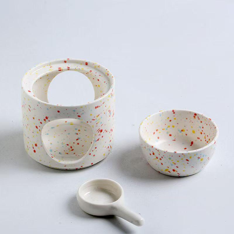 Detachable Ceramic Essential Oil Burners Waxes Melt Burner Warmer Tealight Candle Holder Home Tabletop Decoration Yoga Spa Gifts