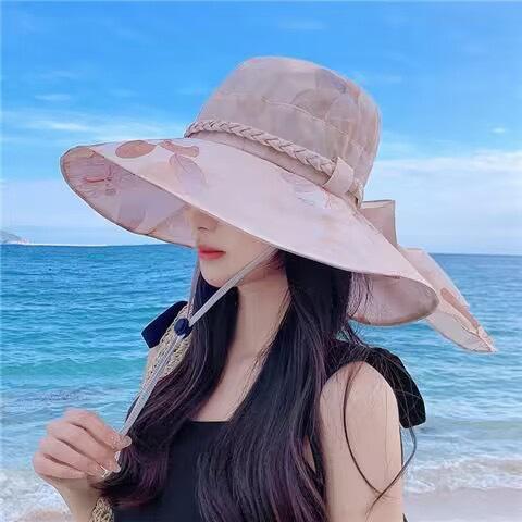 Women Summer Mesh Breathable And Foldable Fisherman Hat Outdoor Large Brim Sun Protection Hat Outdoor Beach Travel Cap