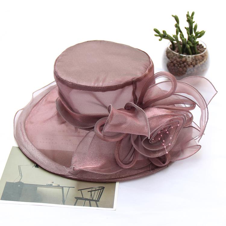 New European and American Women's Hats, Bow Mesh Gauze Hats, Spring and Summer Travel Beach Visors, Big Edge Sun Hats