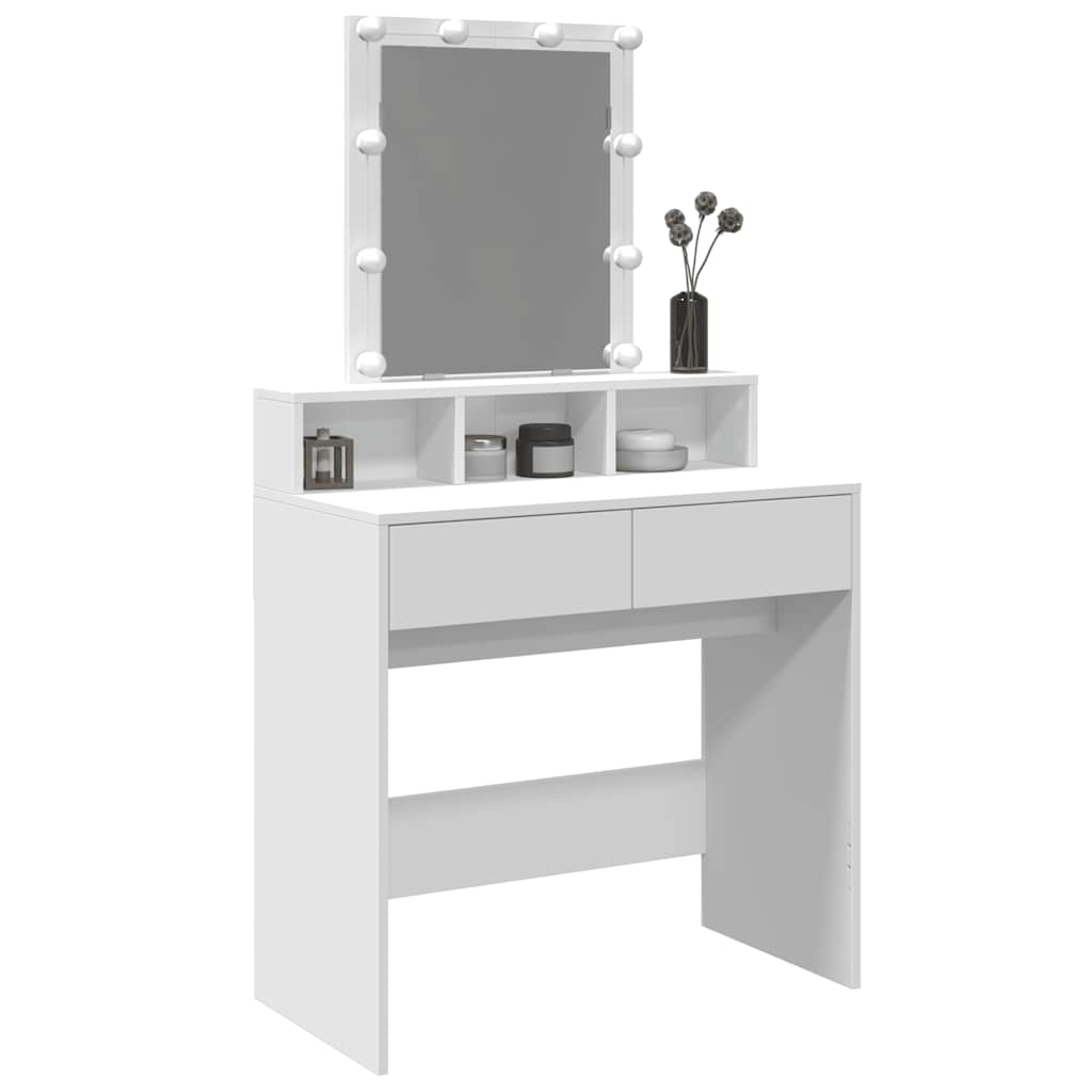 Makeup Table with LED Lighting White 80 x 41 x 144.5 cm