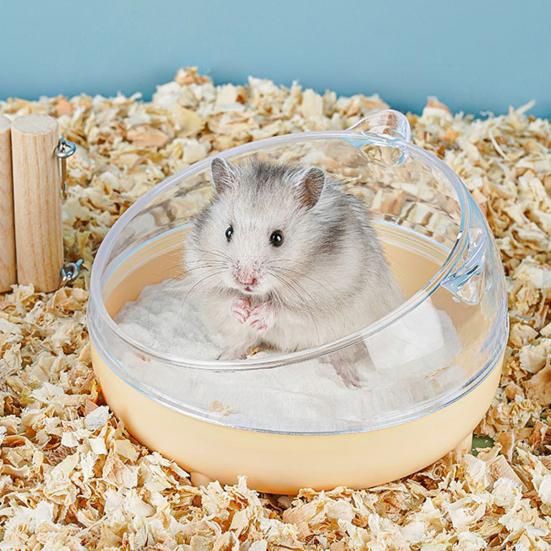 Bañera para hámster Resistente a caídas Forma bonita Fácil de lavar Panorámica Transparente Gran espacio de descanso Doble uso