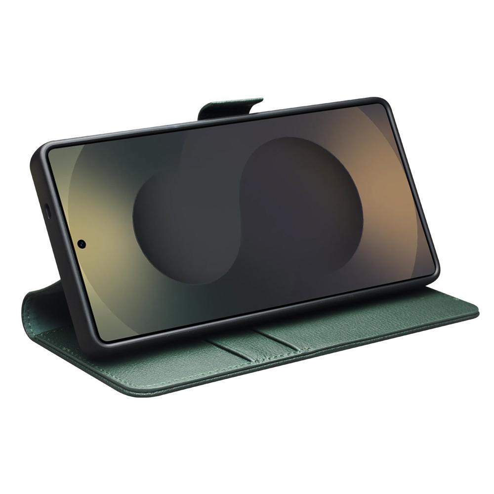 QIALINO For Samsung Galaxy S25 Ultra Lommebokdeksel Ekte Kuskinn Flip Stativ Telefondeksel