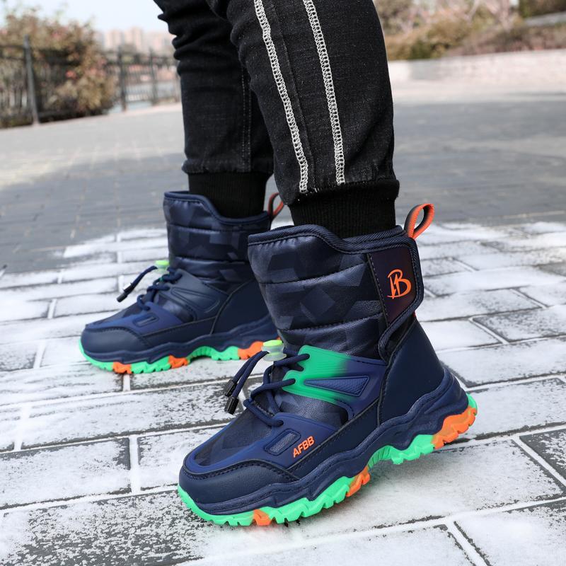 Детская зимняя противоскользящая износостойкая и мягкая теплая спортивная обувь с высоким — фото 4