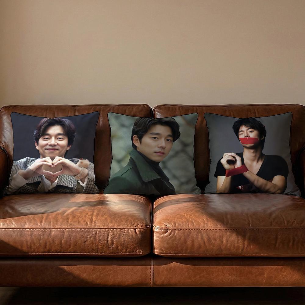GGong YYoo KPOP Cushion Cover Soft Reversible Durable Pillow Cover MultiScene Use for Home Car Daily Comfort