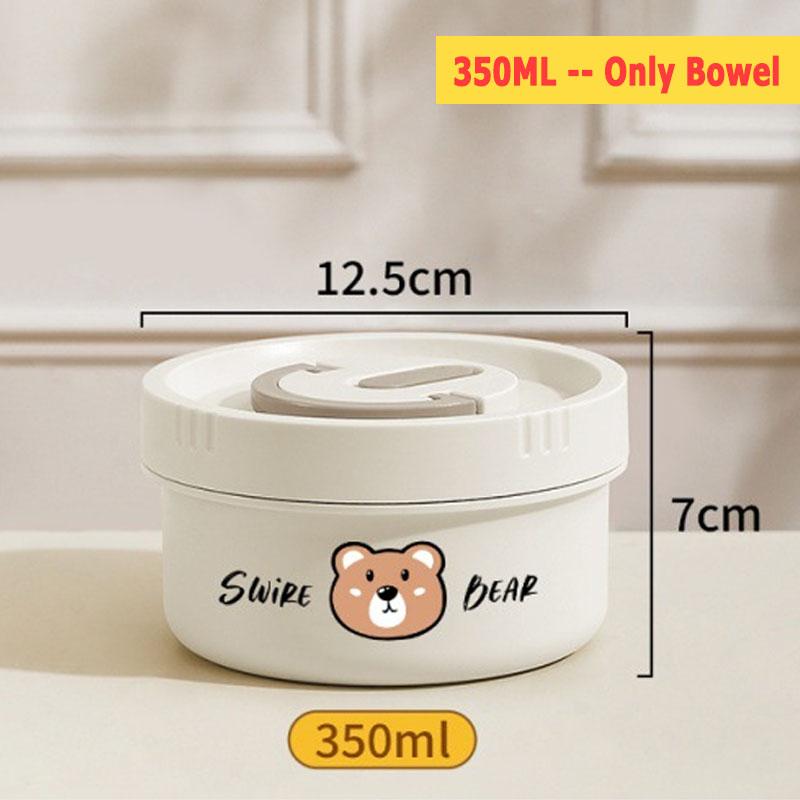 

Милый термоланчбокс для ребенка, ученика, школы, портативный, герметичный, из нержавеющей стали 304, сохраняет тепло, контейнер для еды, подходит для микроволновой печи 350ML-1pc бежевый