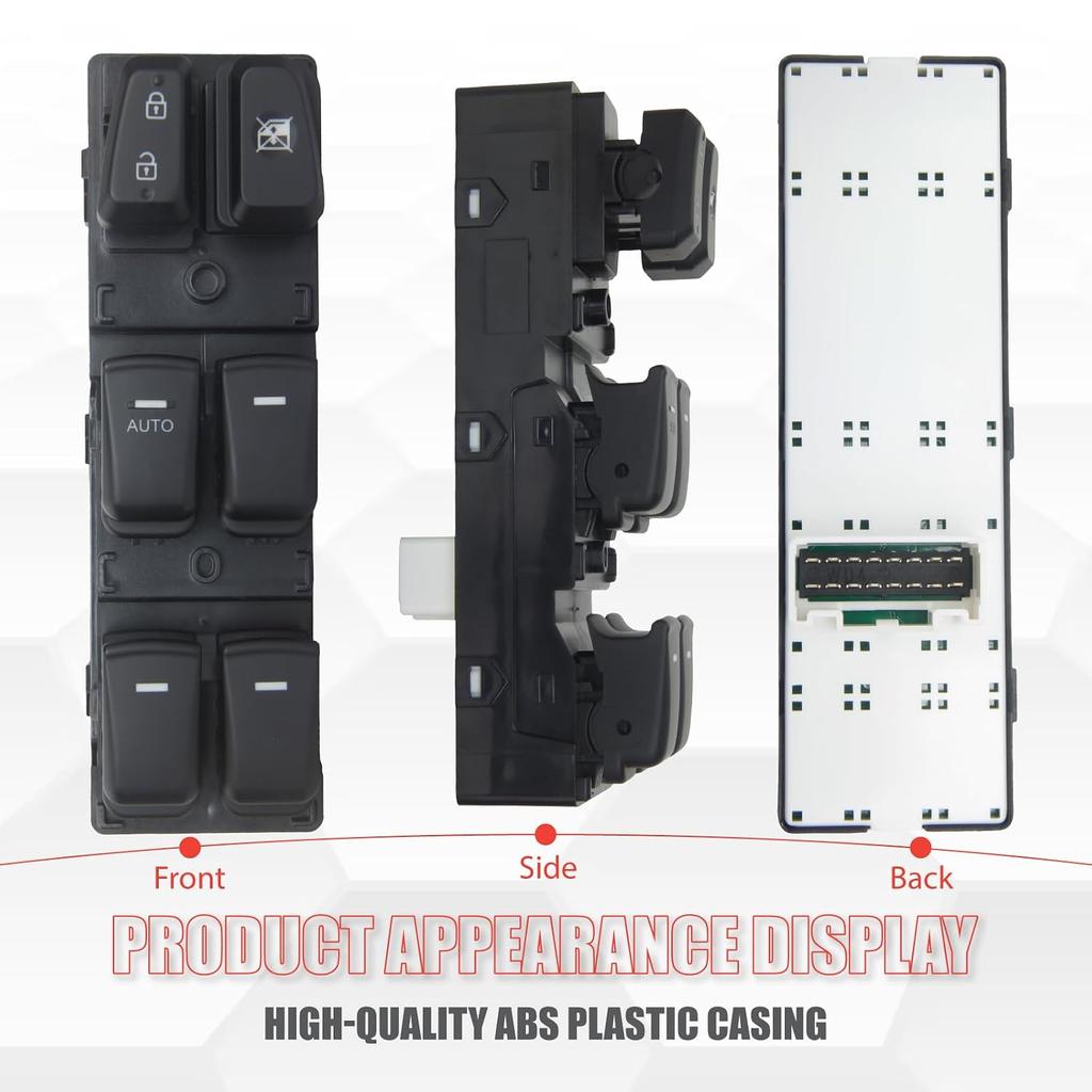 Black Power Window Switch Driver Side | Compatible with Hyundai Sonata 2011 2012 2013 2014 2015, Replaces 93570-3S000RY
