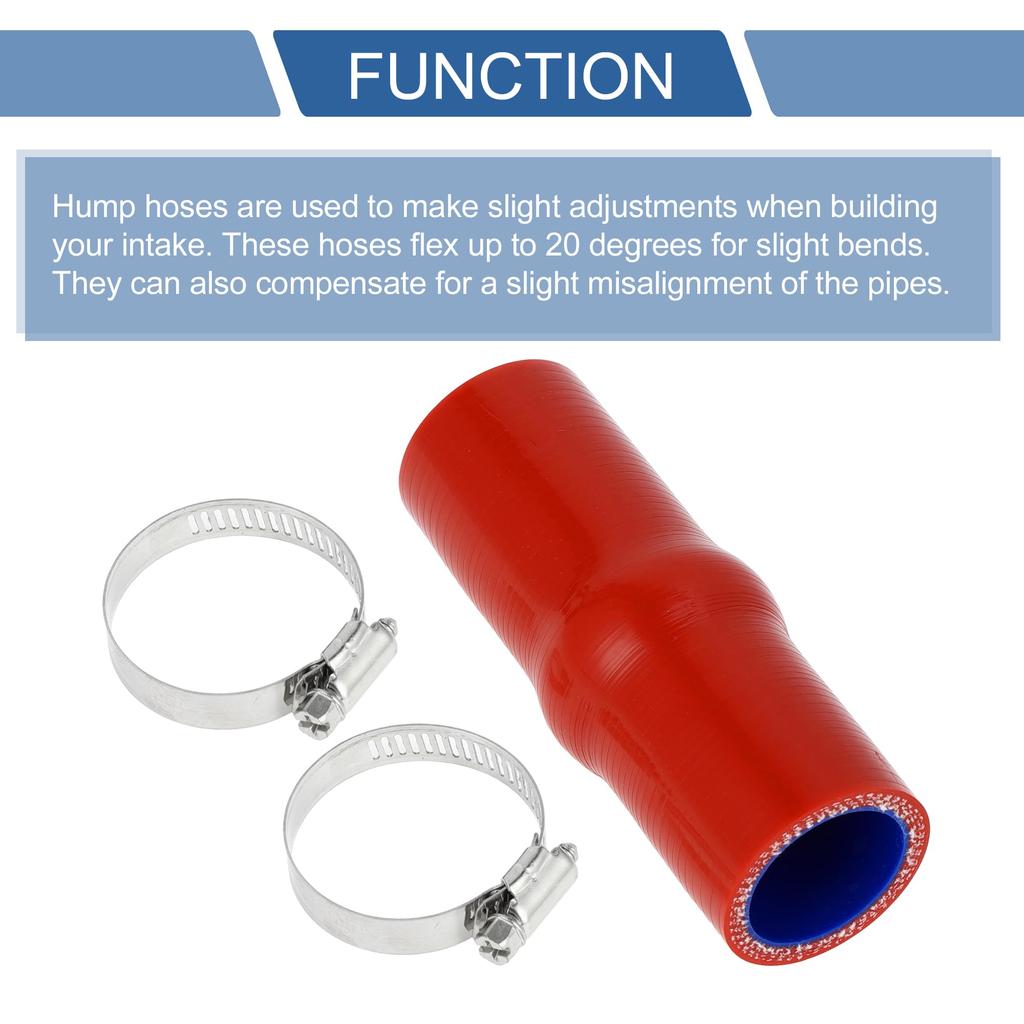 X AUTOHAUX 1 Set Inner Diameter 32mm/1.26" Length 127mm/5.00" Blue Red Car Silicone Hose,