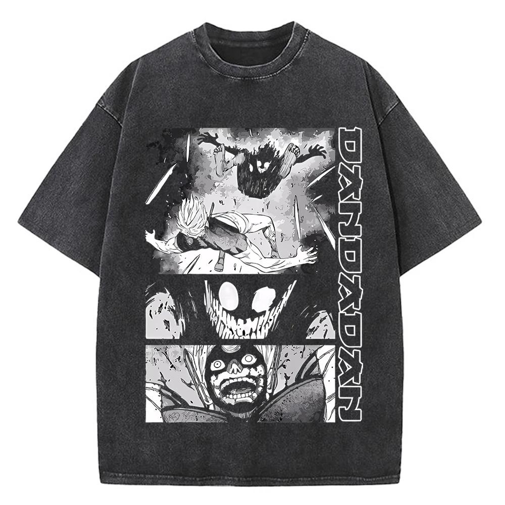 Dandadan Okarun T-Shirt Herren Japanisches Anime T-Shirt Cartoon Hohe Qualität Baumwolle T-Shirt Ästhetisches Mode T-Shirt Männlich
