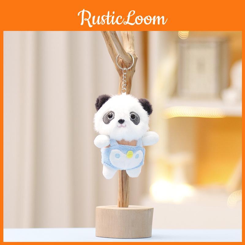 Cute Keychain Panda Cartoon Girl Backpack Decoration Hanging Plush Gift Doll