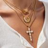 18K gold with white diamonds movable rectangular pendant necklace