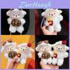 Animal Plush Toy Keychain With Sfrench Fries And Bow Decor For Backpack Accessories