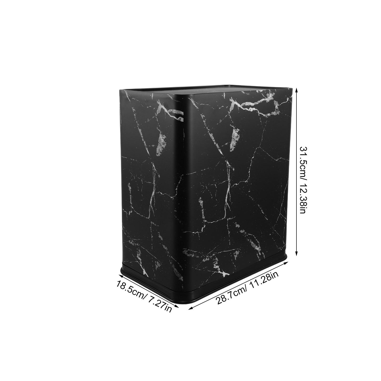 Slim Plastic Trash Can Narrow Kitchen Trash Bin Covered Space Saving Rectangular Waste Container for Kitchen Bedroom Bathroom