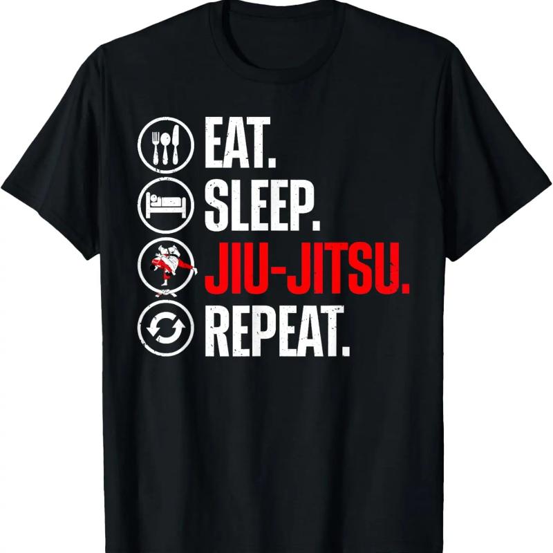 Jiu Jitsu Eat Sleep Repeat Graphic T-shirt S