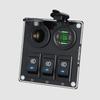 12/24V 3 Gang LED Rocker Switch Panel Boat Truck Car Lights Toggle Buttons Circuit Breaker USB Chargers Power Adapter Voltmeter