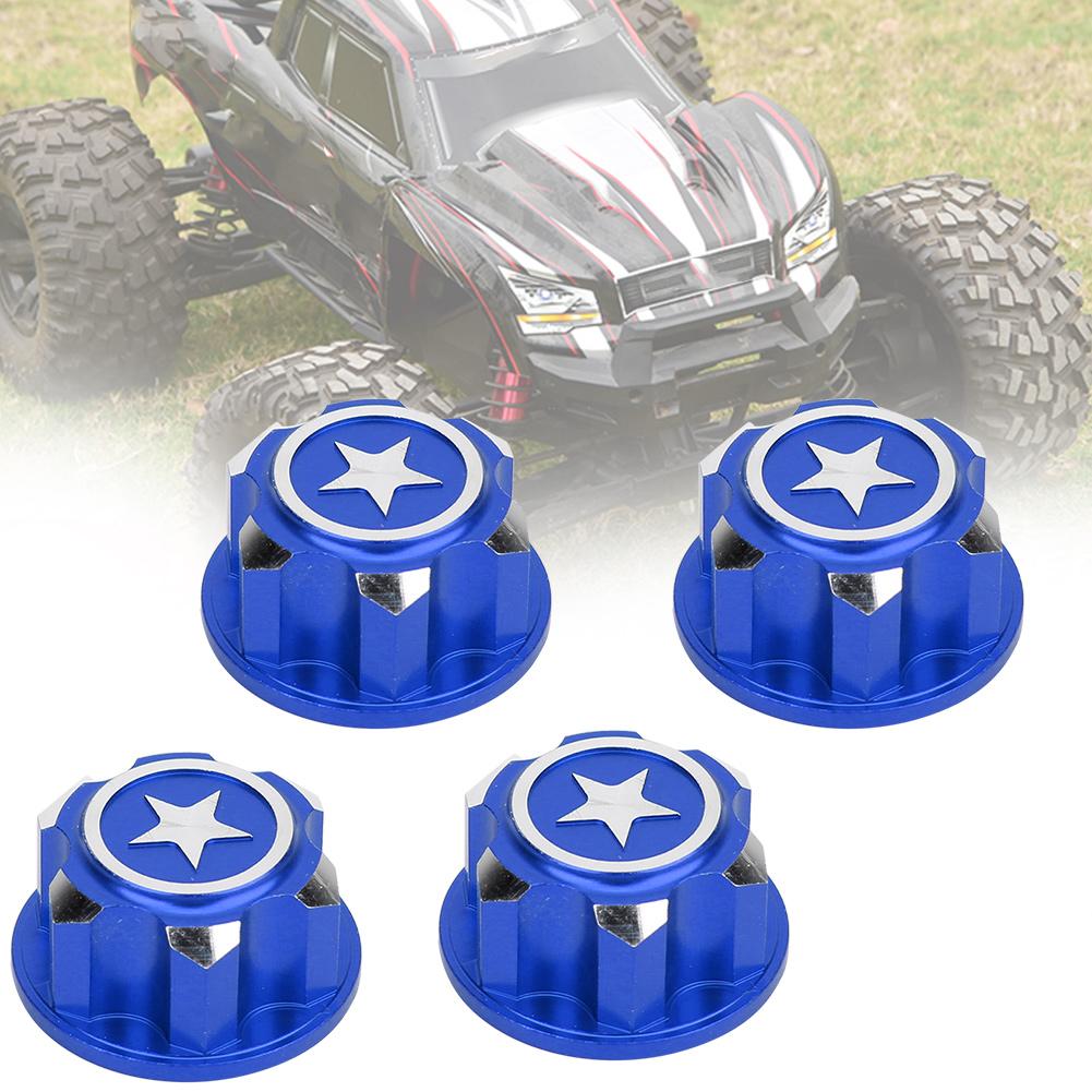 4PCS Aluminium Alloy Metal 17mm Hex Wheel Mount Nuts Set Fit for X MAXX Summit Traxxas RC