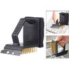 3-in-1-BBQ-Grill-Reinigungsbürste, Grill-Reinigungsset, Reinigungswerkzeug mit integriertem Stahlschaber, Metallborsten und Schwamm