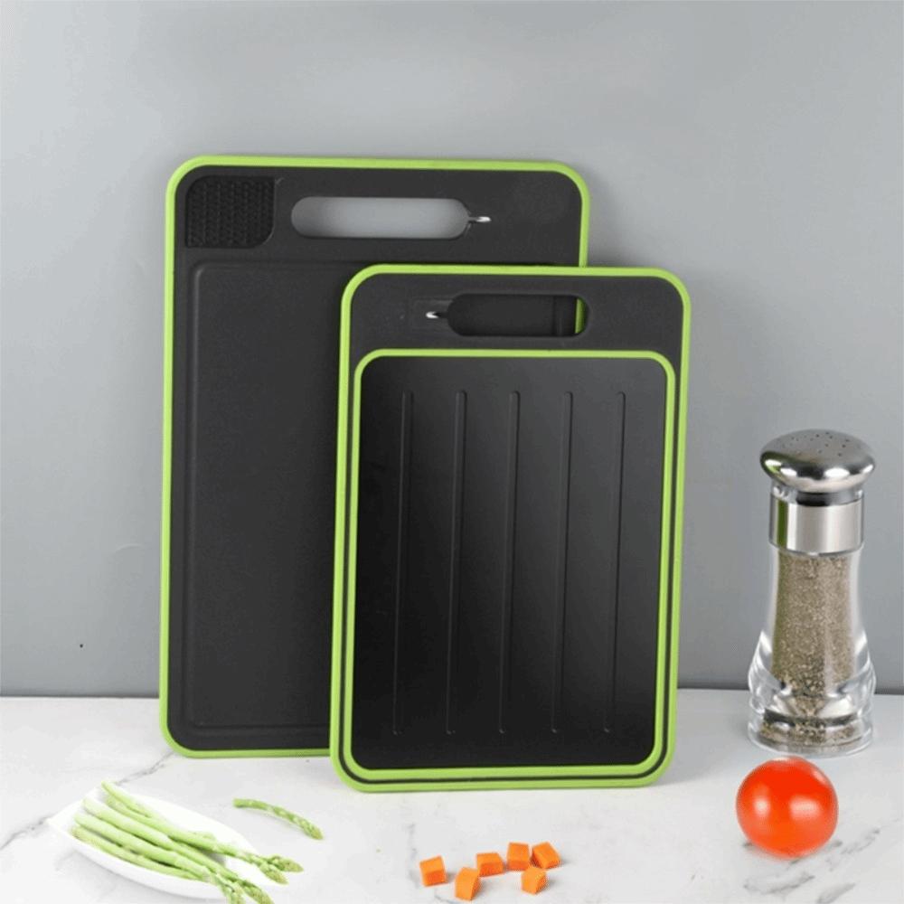 4 in 1 Defrosting Cutting Board Double Sided Rectangular Quick Defrosting Tray with Grater Sharpener Chopping Board Beef