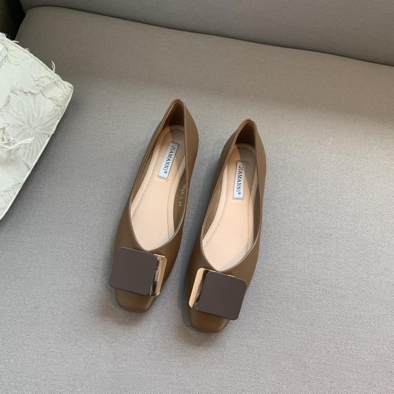 

Мода 2024 года, брендовые туфли на плоской подошве с металлической пряжкой, женские балетки с мягкой подошвой, лоферы без застежек, женские повседневные туфли, универсальные мокасины 6 кофейный