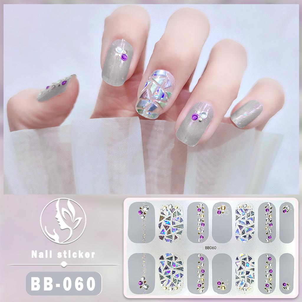 BB 5D No-Bake Gel Nail Sticker Light Therapy Nail Film Nail Sticker Full 3D Hot Gold Wearing Nail Sticker