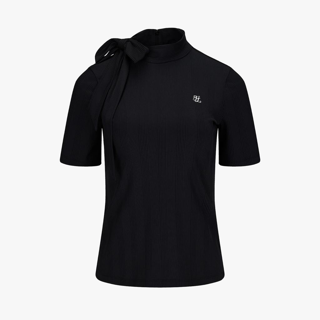 FAIRLIAR GOLF Ribbon High-Neck Sleeve T-Shirt (Black)