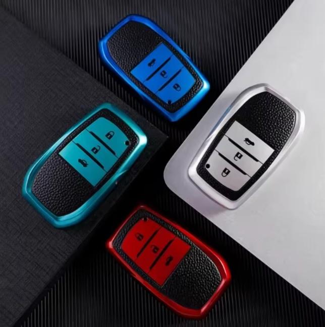 2/3 Tasten TPU Leder Auto Schlüsselhülle für Toyota Yaris Prius Camry Corolla Avensis Verso Prado REIZ Crown RAV4 C-HR Aygo Scion TC IM