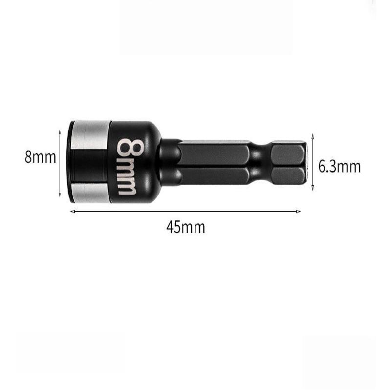 2/4 Stück Metall Schlagschrauber Steckschlüssel Adapter Bohrmaschinen Umwandler Schnellwechsel-Stecknuss 8mm Sechskant Ratsche Hülse