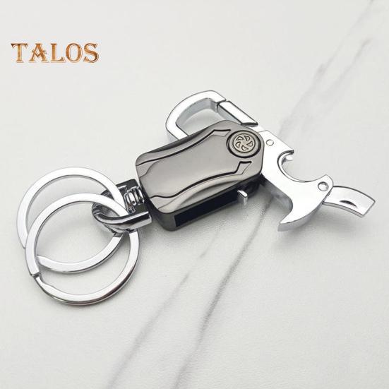 Portachiavi Multifunzionale Robusto Moschettone Clip Apribottiglie Fidget Spinner Coltello Materiale in Lega di Zinco Portacellulare Portachiavi