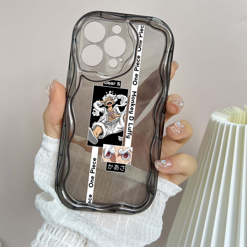Carcasă de telefon LZ28 One Piece Luffy Gear 5, transparentă, cu valuri moi, pentru iPhone 15, 13 Pro Max, 12 mini, 14, 8 Plus, XS Max, XR, 6, protecție spate