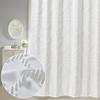 Tenda da Doccia Bianca Impermeabile in Tessuto Intrecciato Tende da Doccia Moderne in Stile Farmhouse per Bagno Set di Tende