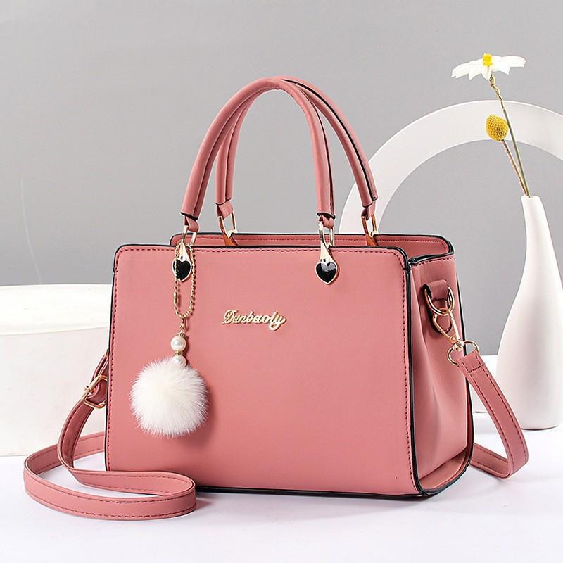 Double-Use Large Capacity Ladies Handbag Shoulder Crossbody Commuter Fashionable Canvas Material Artificial Leather Lining Zippe