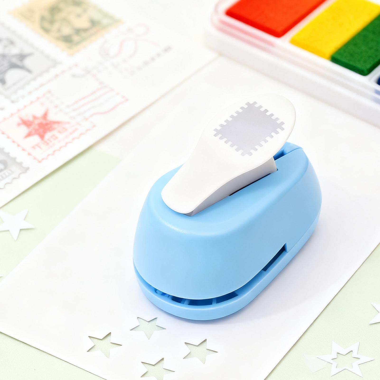 Postage Stamp Punch Square Manual Multi-Purpose Cutting Tools Stamp Hole Puncher for Cards Photo Album Envelope Letter Halloween blu