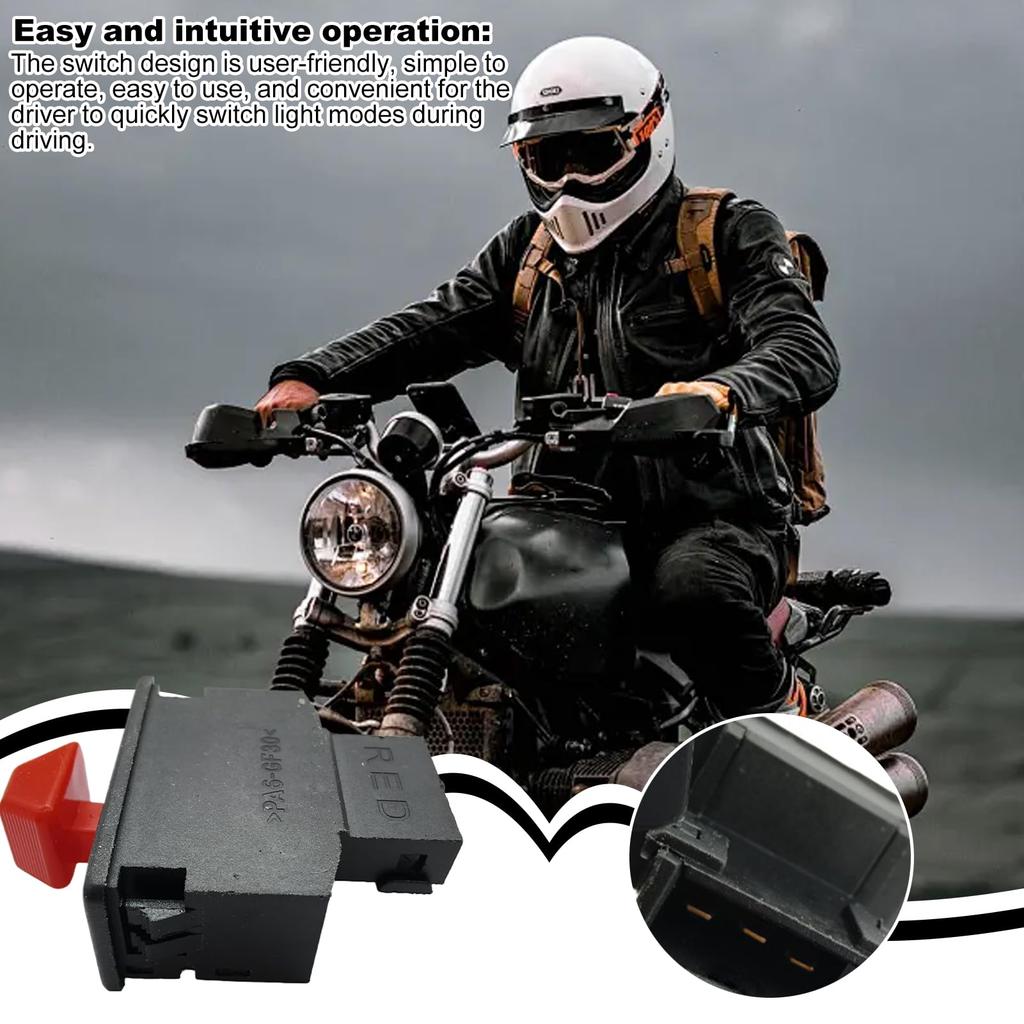 Motorcycle Hazard Flash Button, Warning Light Button | Double Flash Hazard Light Turn Button,