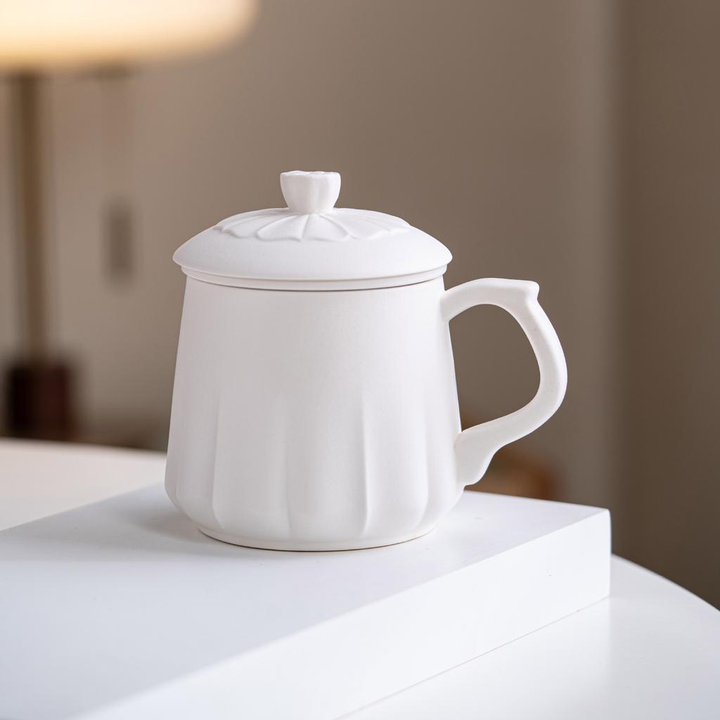 Kiln Change Splendid Lotus Flower Brewed Tea Ceramic Teacup Couple Cup Creative High-End Tea Separation Cup Water Cup