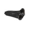 Daks Black Lambskin Rex Fur Trim Touchscreen Gloves