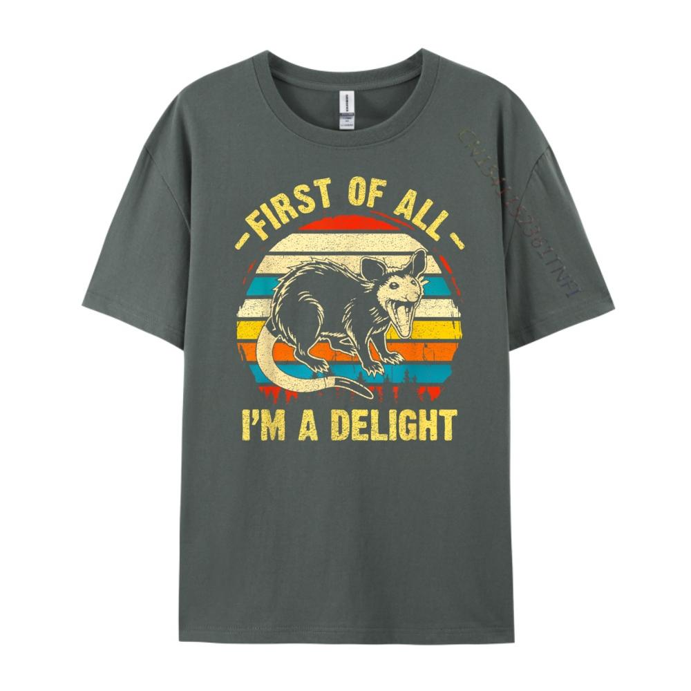 First Of All I M A Delight Sarcastic Angry Opossum Possum Anime T Shirts Mens Designer Clothes Game